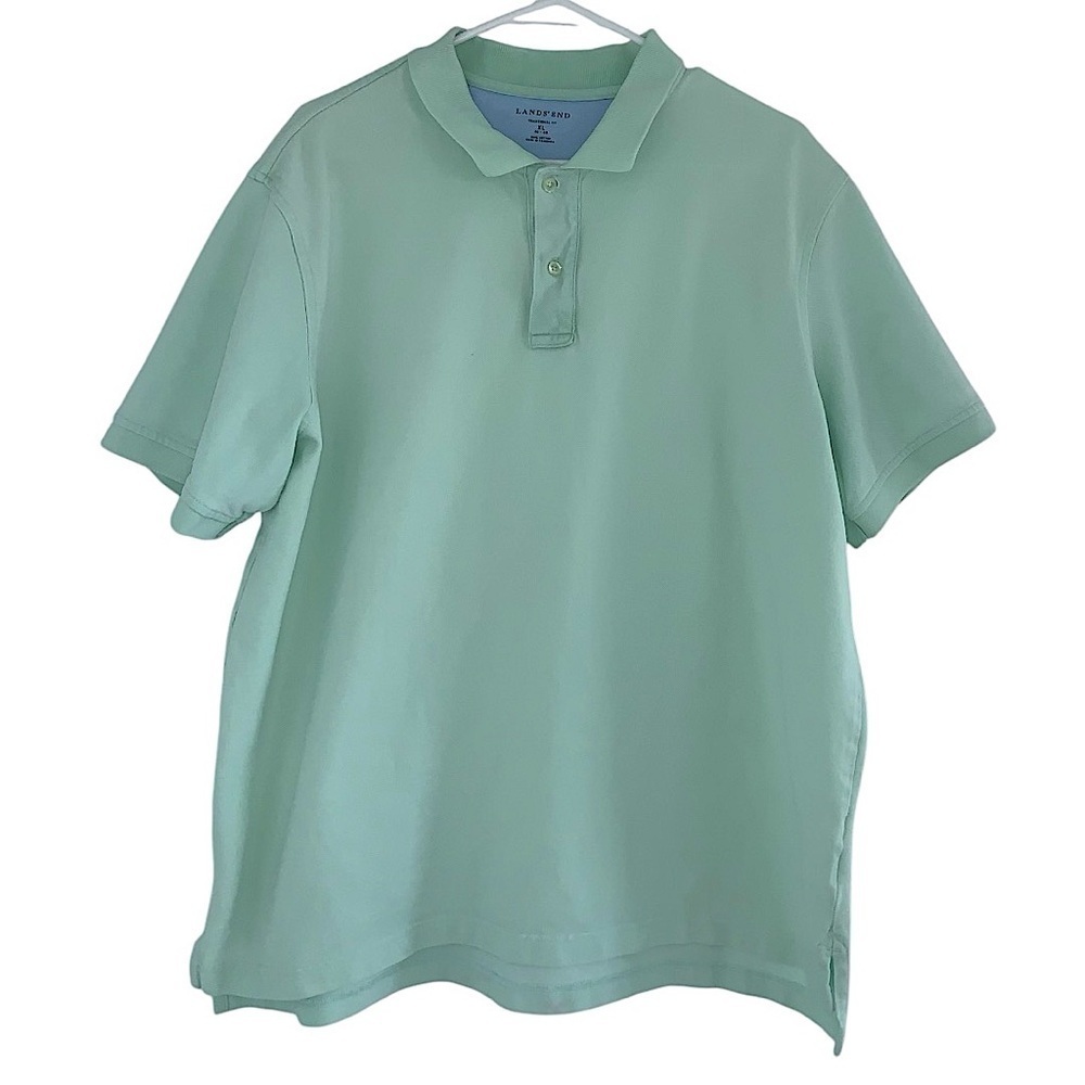 Lands' End Men's Traditional Fit Cotton Supima Polo XL Seafoam